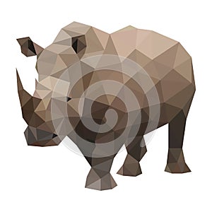 Low poly wild vector rhino